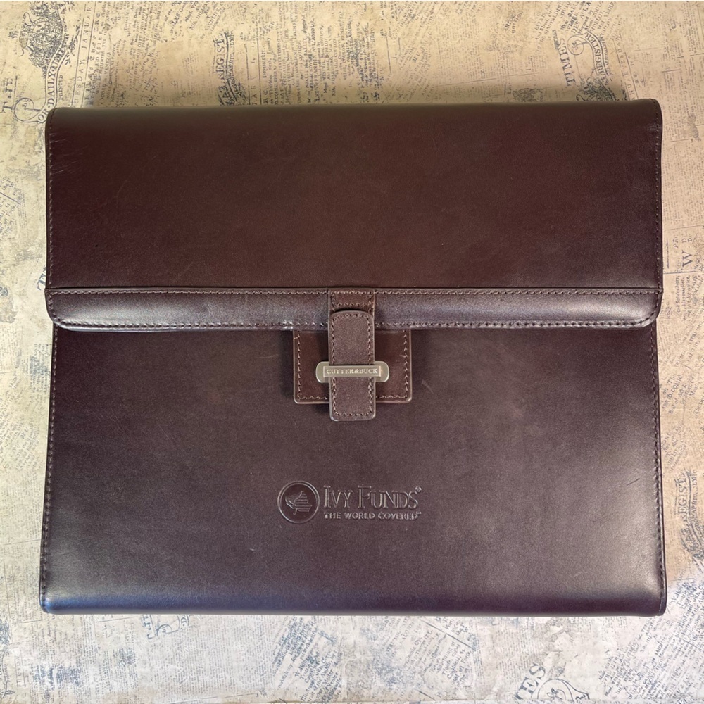 Cutter & Buck American Classic Leather Tri Fold Executive Portfolio Padfolio
